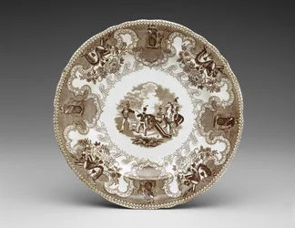 Placa, c.1837-44 (terracota com impressão de transferência)
