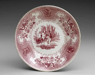 Saucer, c.1837-44 (terracota com impressão de transferência)