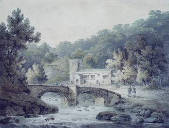 Igreja e ponte, Hubberholme, Yorkshire