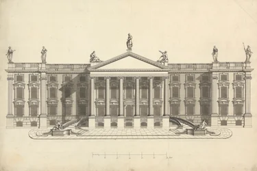 Desenho acabado da Mansão Palladian não identificada