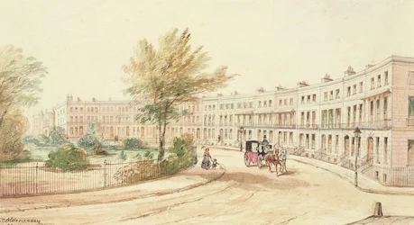 Royal Crescent, Cheltenham, c.1850 (wc no papel)