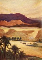 Um acampamento da Palestina em Elim - Heb. xiii. 11, c1924. Criadores: James Clark, Henry A Harper.