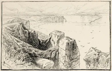 Penhascos da Normandia, perto de Etretat