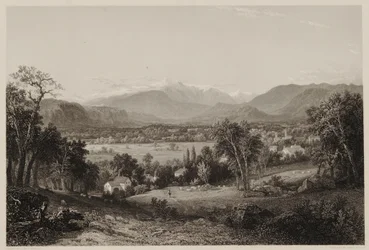 Monte Washington do Vale de Conway, em homenagem a John F. Kensett, gravada por James Smillie, impressa por J. Dalton