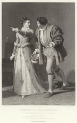 Benedick e Beatrice, muito barulho por nada, ato IV, cena I
