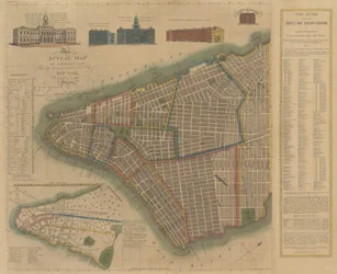 A Cidade de Nova York: Mapa e Plano Explicativo de Longworth, 1817.