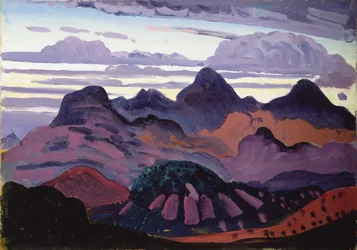 Deep Twilight, Pyrenees, c.1912-13 (óleo no painel)