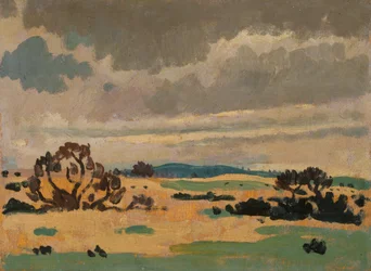 Paisagem francesa (óleo sobre painel)