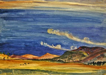 Thunder in the Mountains (aguarela sobre lápis sobre papel)