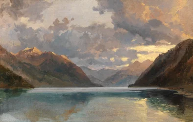 Lago Lucerna (óleo sobre papel)
