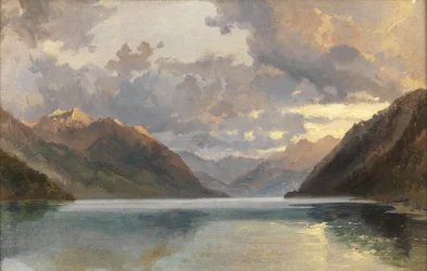 Lago de Lucerna (óleo sobre papel colocado sobre tela)