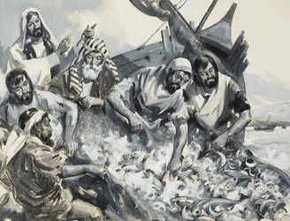 Os Pescadores de Homens (guache sobre papel)