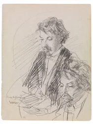 Retrato do artista Henry De Groux, c.1883 (lápis de cera sobre papel)