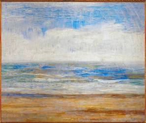 A praia de Oostende, Bélgica (óleo sobre tela)