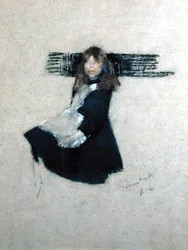 Menina pequena de preto