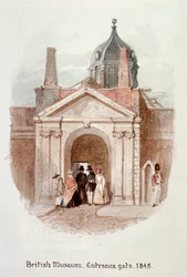 Museu Britânico, portão de entrada, 1848