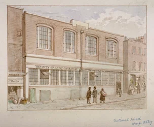 Escola Nacional, Harp Alley, City de Londres, 1850