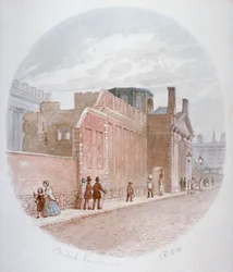 Parte de uma parede do antigo Museu Britânico, Bloomsbury, Londres, 1850
