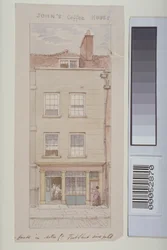 Vista, mitre, corte, frota, rua, mostrando, john&39;s, café, casa, c.1850