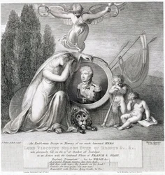 Desenho icónico em memória do nosso falecido herói, Lorde Visconde Horatio Nelson (1758-1805)