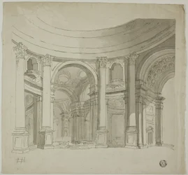 Interior de uma igreja abobadada