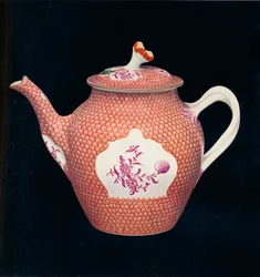Bule e tampa de Worcester, c1770