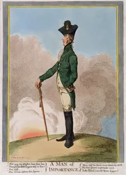Um Homem de Importância, publicado por Hannah Humphrey em 1799 (gravura à mão colorida)