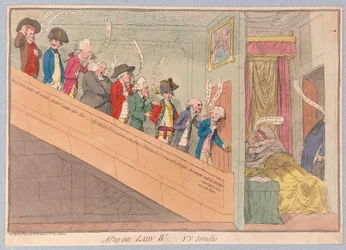 Uma espreitadela para Lady W !!!!! ys Seraglio, pub. 1782 (gravura colorida à mão)