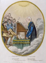 Um professor mesquinho de História Moderna trazido à luz, publicado por Hannah Humphrey em 1810 (gravura com a aquatint)