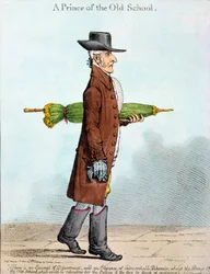 Um Príncipe da Velha Escola, publicado por Hannah Humphrey em 1800 (gravura à mão colorida)
