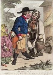 Afabilidade, publicado por Hannah Humphrey em 1795 (gravura à mão colorida com aquatint)
