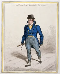 Toda Bond Street tremeu enquanto ele caminhava, publicado por Hannah Humphrey, em 1802 (gravura e gravação)
