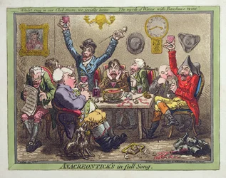 Anacreontick&39;s in full Song, publicado por Hannah Humphrey em 1801 (gravura, gravura com aquatint und wc)