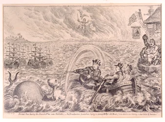 Tars britânicos que rebocam a frota dinamarquesa no porto, 1807