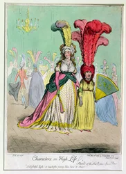 Personagens em High Life, publicado por Hannah Humphrey em 1795 (gravura à mão colorida)