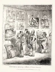 Conhecedores examinando uma coleção de George Morland, 1807