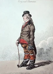 Corporeal Stamina, publicado por Hannah Humphrey em 1801 (gravura colorida à mão)