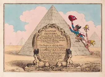Esboços egípcios, pub 1799 (gravura colorida à mão)