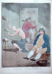 Evening Consolation, publicado por William Humphrey em 1785 (gravura colorida à mão)