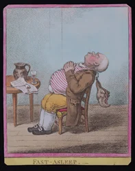 Adormecido, publicado por Hannah Humphrey em 1806 (gravura à mão colorida) (ver também 189789)