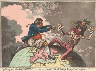 Luta pelo monte de estrume - ou - Jack Tar acertando contas com o cidadão François (de: Caricature, vol. 1)