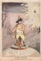 Gloria Mundi, ou o diabo que endereça o sol, bar. 1782 (gravura colorida à mão)