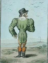 Half-Normal, publicado por Hannah Humphrey em 1799 (gravura colorida à mão)