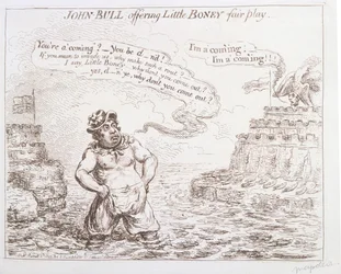 John Bull oferece pouco fair play Boney, publicado por Hannah Humphrey em 1803