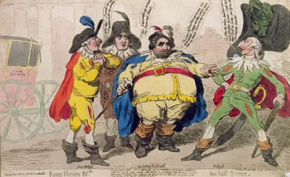 Rei Henrique IV: a última cena, publicado por SW Fores em 1788 (gravura à mão colorida)