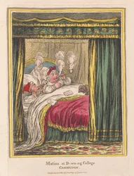 Matins e D-wn-College, Cambridge, pub. 1810 (gravura colorida à mão)