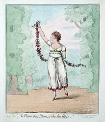 "No Flower that Blows is like this Rose", publicado por Hannah Humphrey em 1796 (gravura colorida à mão)