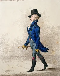 Retrato de um homem, publicado por Hannah Humphrey em 1803 (gravura à mão colorida)