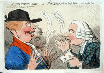 Scotch Harry&39;s News, ou Nincumpoop em alta Glee, publicado por J. Aitken em 1792 (gravura à mão colorida)