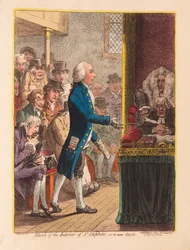 Esboço do Interior de St Stephens, como agora Stands, pub. 1802 (gravura colorida à mão)